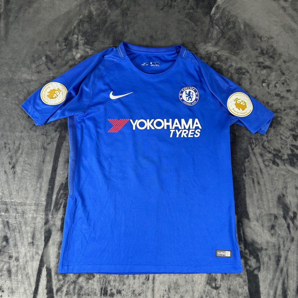 Nike Chelsea FC Jersey Mens Medium Blue Hazard 10 2017-18 575280-703